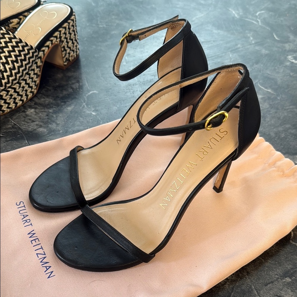 Stuart Weitzman Black Suede Stiletto Heels